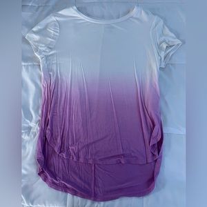 White to purple ombré Old Navy soft girls tee shirt size L 10/12